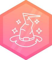 Witch hat Gradient polygon Icon vector