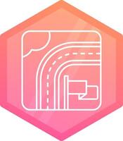Destination Gradient polygon Icon vector