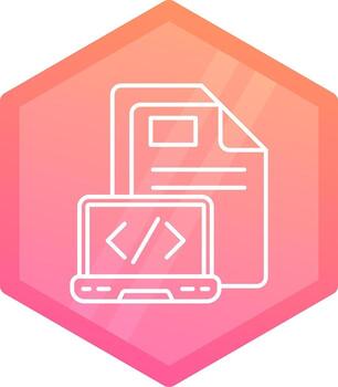 codificación degradado polígono icono vector