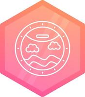 Porthole Gradient polygon Icon vector