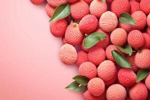 AI generated Exotic Lychees mockup background. Generate Ai photo