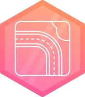 Highway Gradient polygon Icon vector