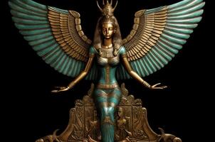 AI generated Powerful Maat ancient goddess. Generate Ai photo