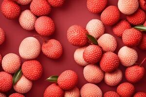 AI generated Artistic Lychees mockup background. Generate Ai photo