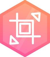 Expand crop resize Gradient polygon Icon vector