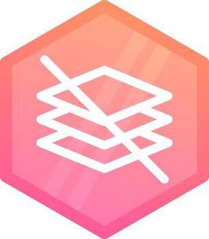 Hide layer Gradient polygon Icon vector