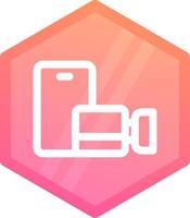 Video call Gradient polygon Icon vector