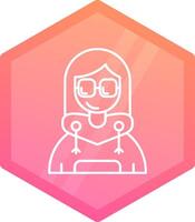 Cool Gradient polygon Icon vector