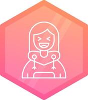 Laugh Gradient polygon Icon vector