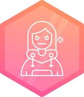 Angry Gradient polygon Icon vector