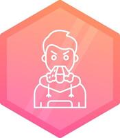 Angry Gradient polygon Icon vector