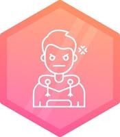 Angry Gradient polygon Icon vector