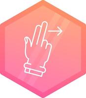 Two Fingers Right Gradient polygon Icon vector