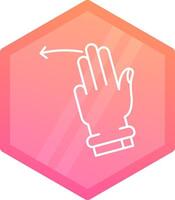 Three Fingers Left Gradient polygon Icon vector