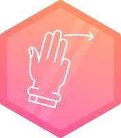 Three Fingers Right Gradient polygon Icon vector