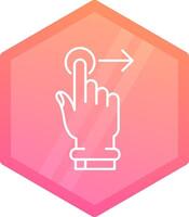 Tap and Move Right Gradient polygon Icon vector