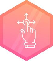 Hold and Move Gradient polygon Icon vector