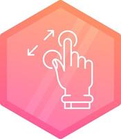 Tap and Zoom In Gradient polygon Icon vector