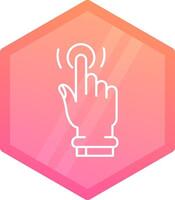 Tap and Hold Gradient polygon Icon vector