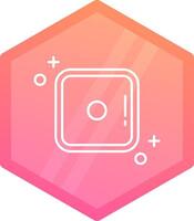 Dice one Gradient polygon Icon vector