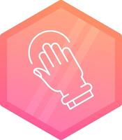 Tilted Hand Gradient polygon Icon vector