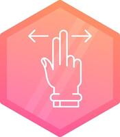 Two Fingers Horizontal Scroll Gradient polygon Icon vector