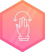 Three Fingers Rotate Gradient polygon Icon vector