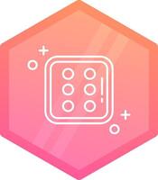 Dice six Gradient polygon Icon vector