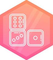 Dices Gradient polygon Icon vector