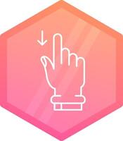 Swipe Down Gradient polygon Icon vector