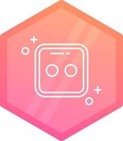 Dice two Gradient polygon Icon vector