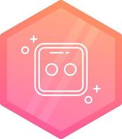 Dice two Gradient polygon Icon vector