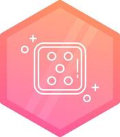 Dice five Gradient polygon Icon vector