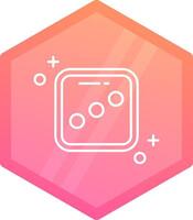 Dice three Gradient polygon Icon vector