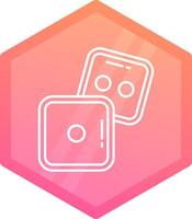 Dice Gradient polygon Icon vector