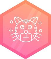 Rolling eyes Gradient polygon Icon vector