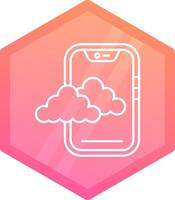 Cloud Gradient polygon Icon vector