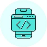 Smartphone Coding Vecto Icon vector