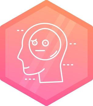 Expressionless Gradient polygon Icon vector