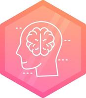 Brain Gradient polygon Icon vector