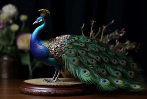 AI generated Magnificent peacock bird. Generate ai photo