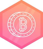 Bitcoin Gradient polygon Icon vector