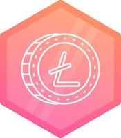 Litecoin Gradient polygon Icon vector