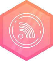 Rss Gradient polygon Icon vector