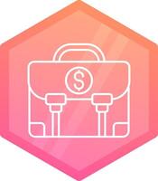 Money bag Gradient polygon Icon vector