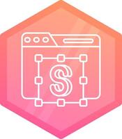 Text editor Gradient polygon Icon vector