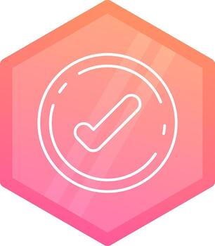 Accept Gradient polygon Icon vector