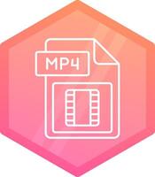 Video folder Gradient polygon Icon vector