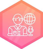 Broadcaster Gradient polygon Icon vector