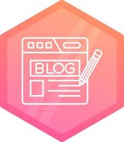 Blog Gradient polygon Icon vector